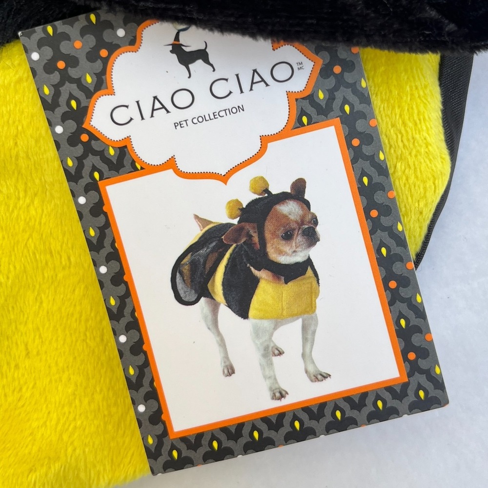 Bee 🐝 Dog Cat Costume Plush Halloween Pet Outfit S NWT 11-13" Ciao Ciao